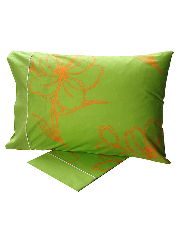 Σετ Σεντόνια Cotton Feelings εμπριμέ 537 Green Μονό (160x260) από την εταιρεία Sunshine Home