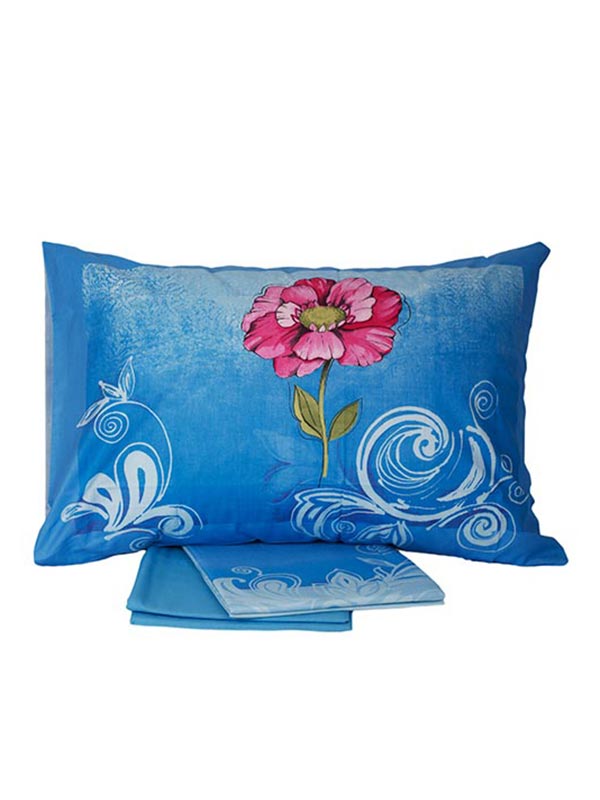 Σετ Σεντόνια Cotton Feelings εμπριμέ 947 Blue Μονό (160x260) από την εταιρεία Sunshine Home