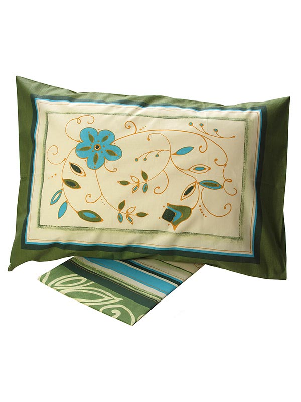 Σετ Σεντόνια Cotton Feelings εμπριμέ 9776 Green Μονό (160x260) από την εταιρεία Sunshine Home