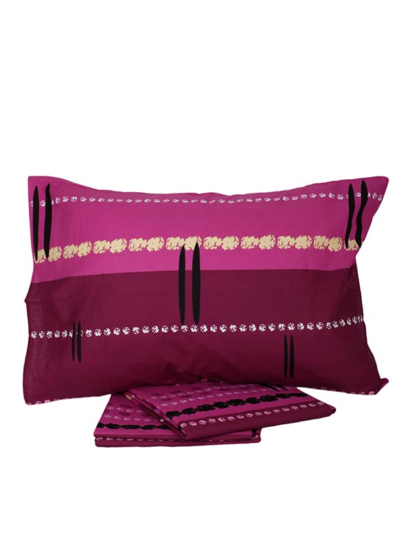 Σετ Σεντόνια Cotton Feelings εμπριμέ 2021 Mauve Υπέρδιπλο (220x260) από την εταιρεία Sunshine Home