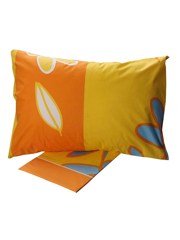 Σετ Σεντόνια Cotton Feelings εμπριμέ 129 Yellow Υπέρδιπλο (220x260) από την εταιρεία Sunshine Home