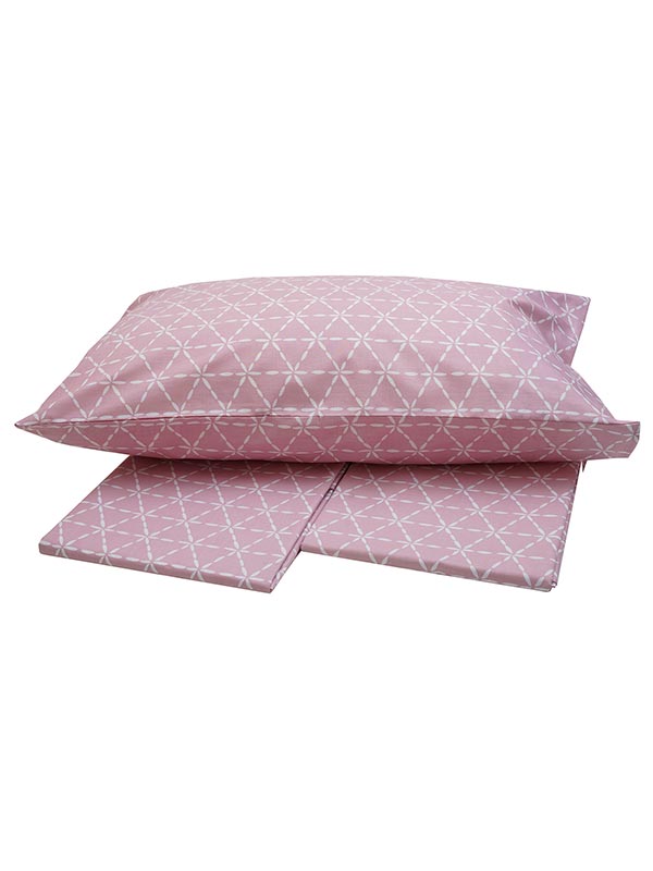 Σετ Σεντόνια Menta Εμπριμέ 940 Pink Υπέρδιπλο (235x250) από την εταιρεία Sunshine Home