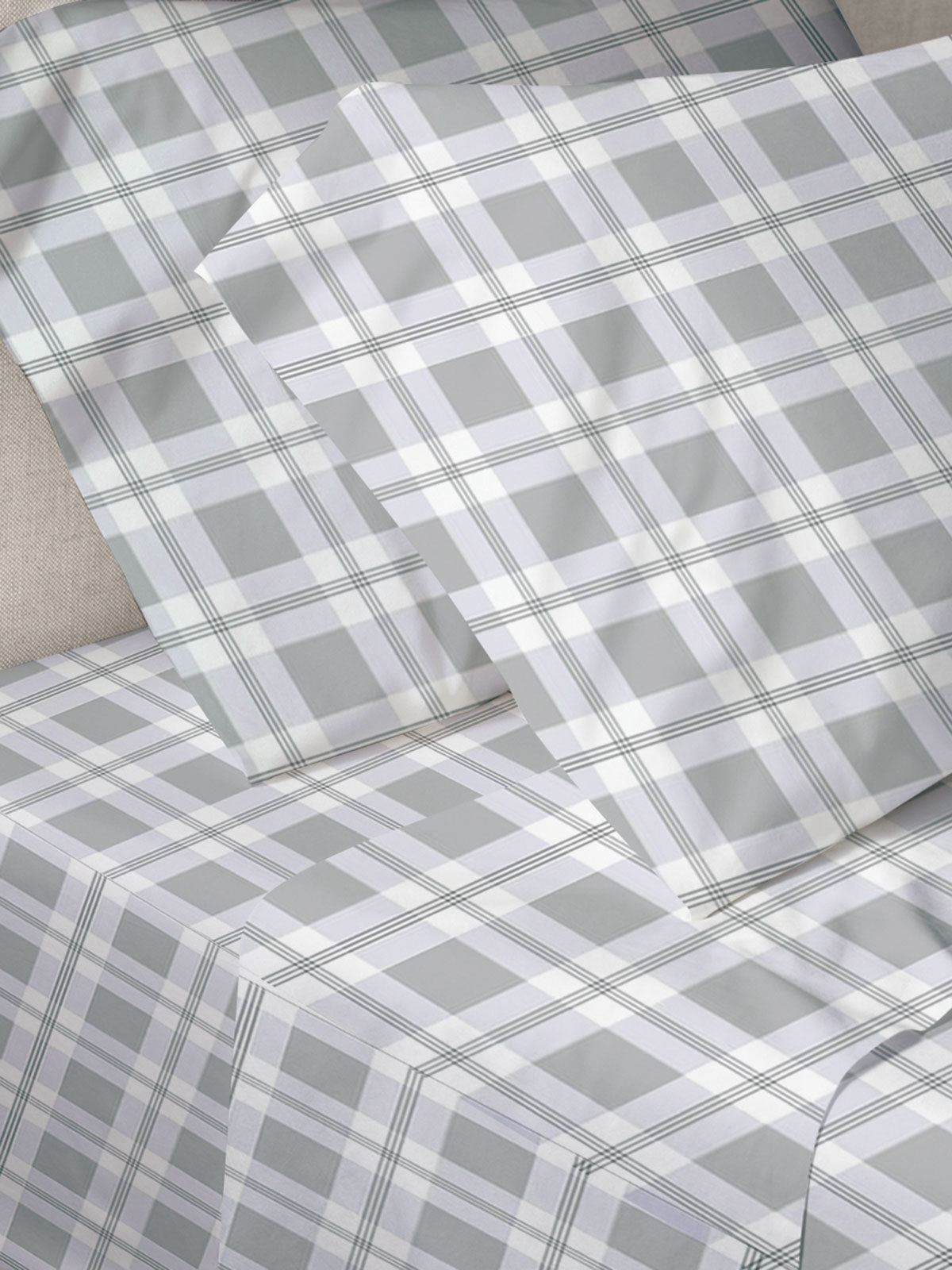 Σετ Σεντόνια Menta Εμπριμέ 380 Check Υπέρδιπλο (230x260) από την εταιρεία Sunshine Home