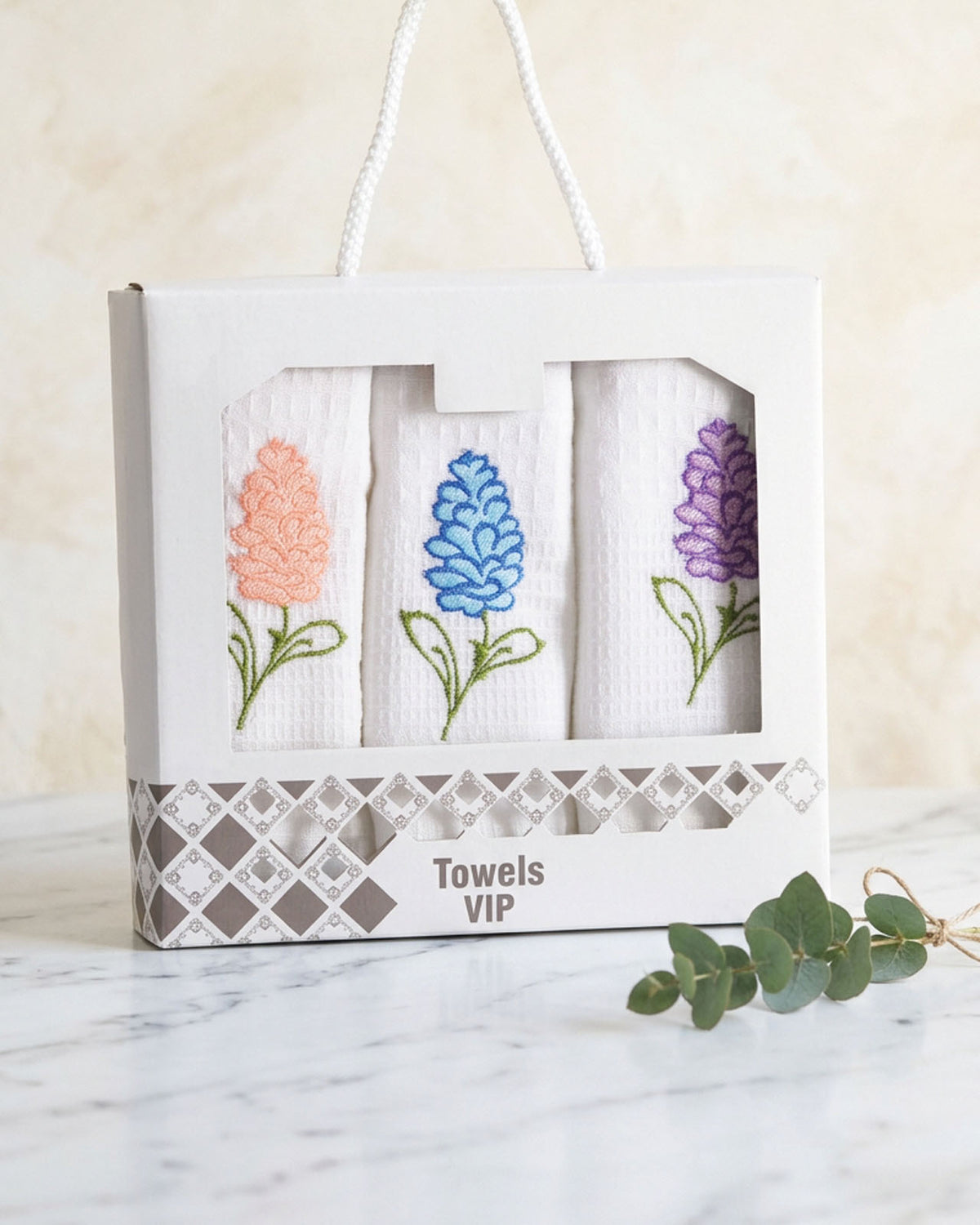FLOWERS - ΣΕΤ ΠΕΤΣΕΤΕΣ ΚΟΥΖΙΝΑΣ 100% ΒΑΜΒ. 3ΤΕΜ