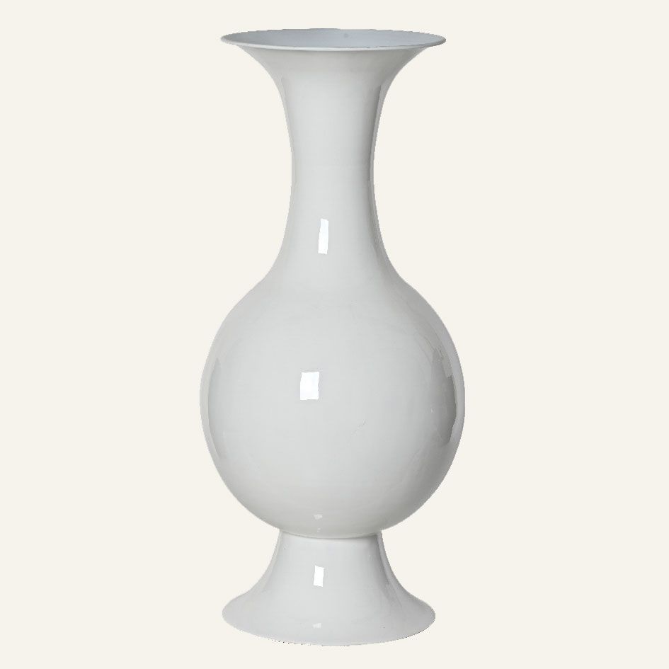Μεταλλικό Βάζο Λευκό 25 x 56 cm