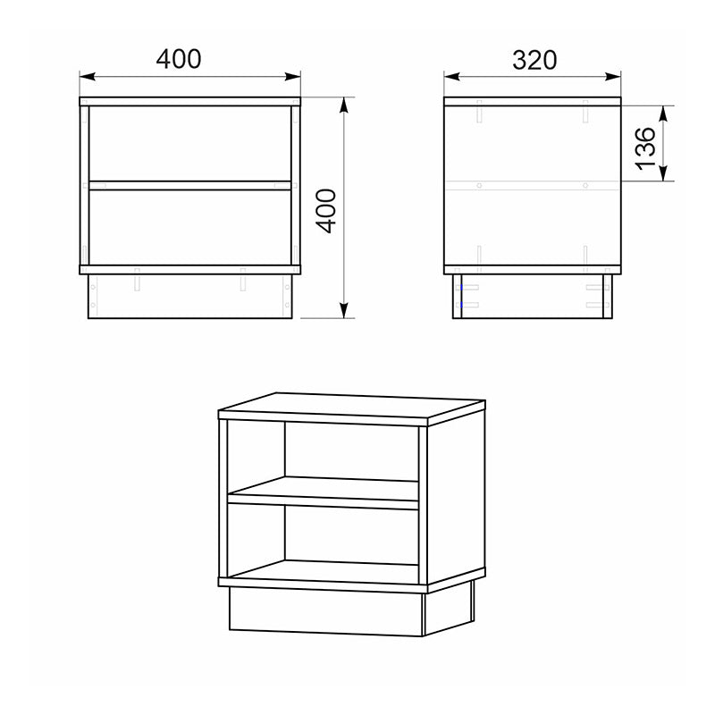 Κομοδίνο Mason sonoma-λευκό 40x32x40εκ από την εταιρεία Pakoworld