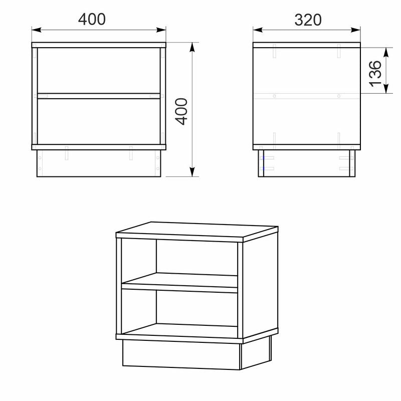 Κομοδίνο Mason λευκό 40x32x40εκ από την εταιρεία Pakoworld