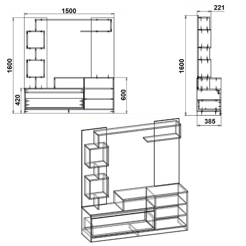 Σύνθετο σαλονιού Aiden sonoma-λευκό 150x38.5x160εκ από την εταιρεία Pakoworld