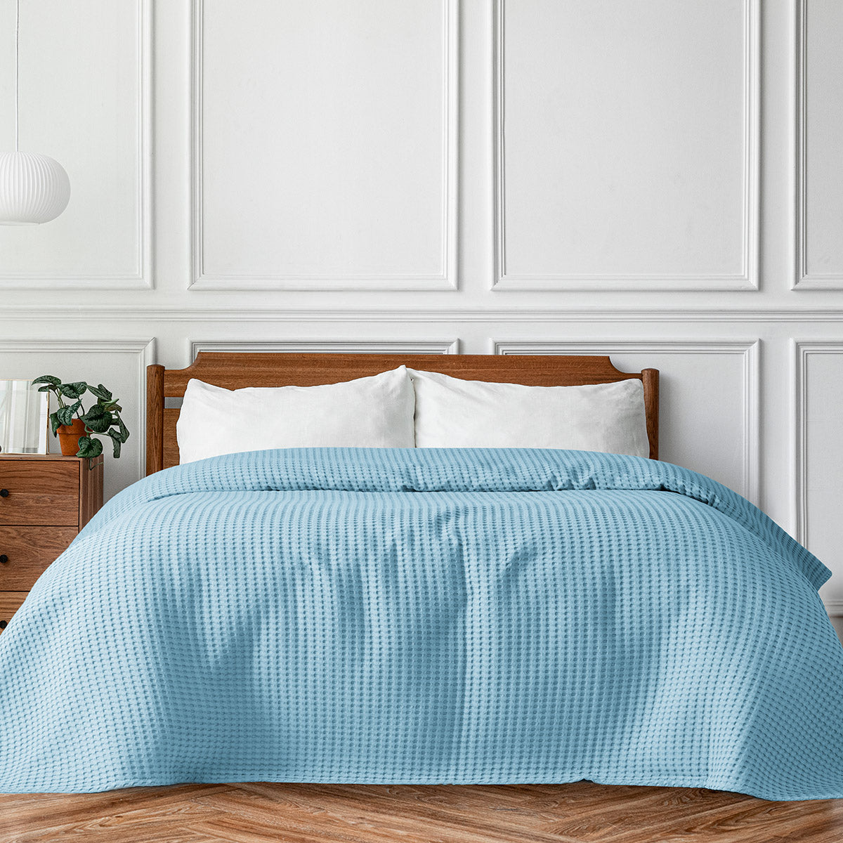 Πικέ υπέρδιπλη waffle Art 1990 L.blue 230x240 Γαλάζιο από την εταιρεία Beauty Home
