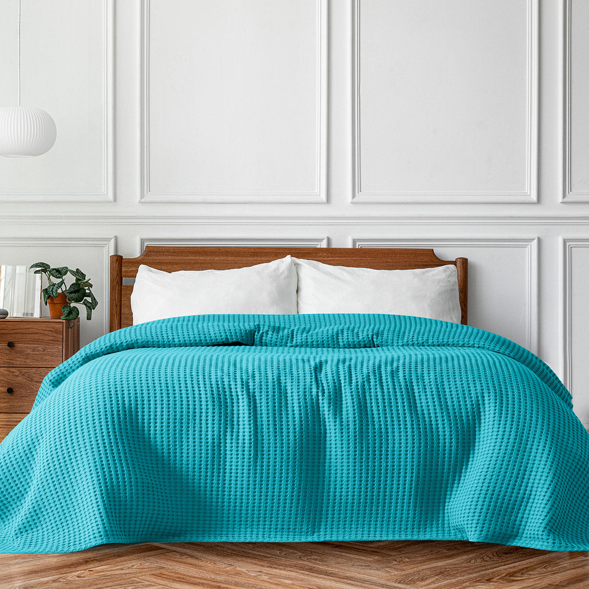 Πικέ μονή waffle Art 1990 Petrol 170x240 Πετρόλ από την εταιρεία Beauty Home