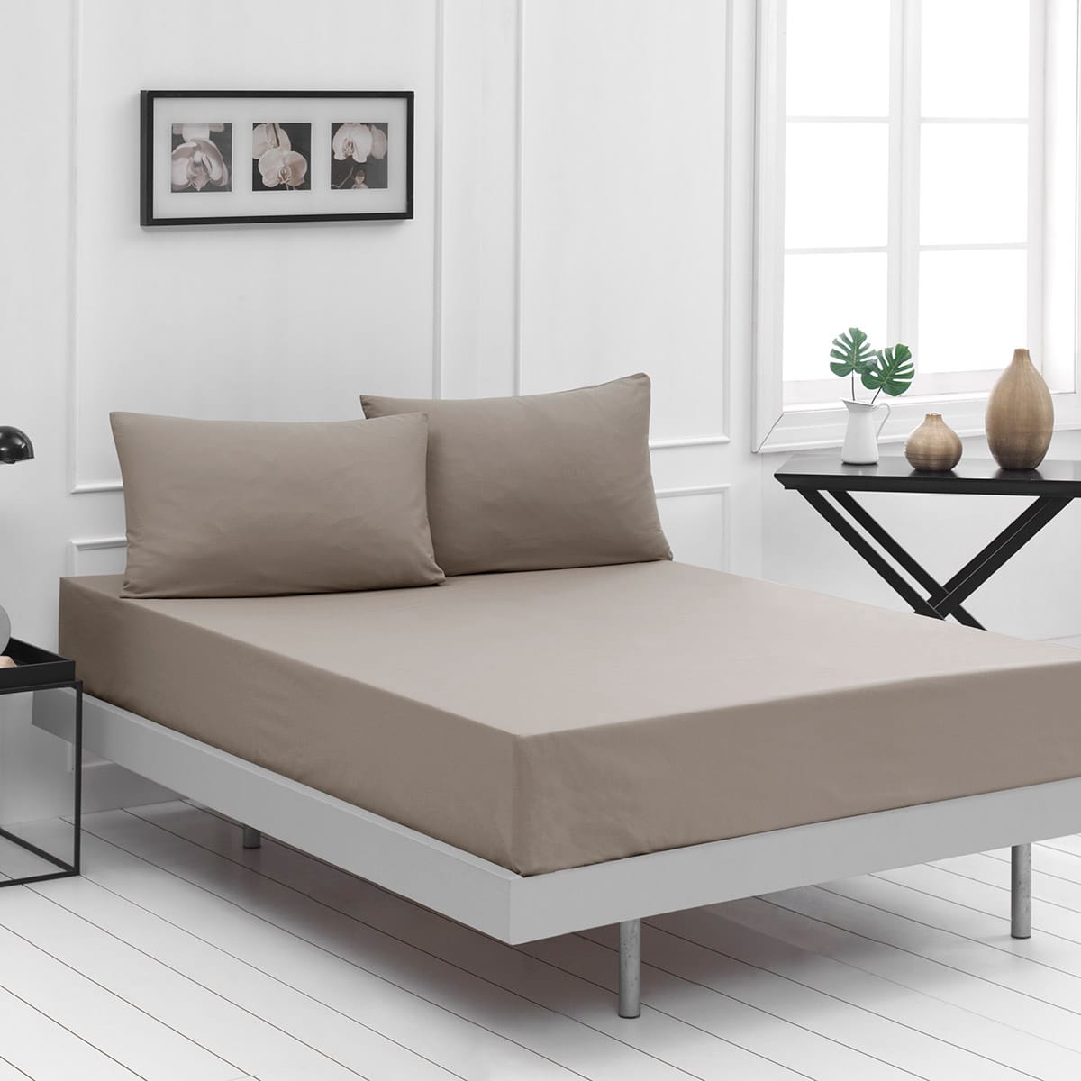 Σεντόνι υπέρδιπλο μονόχρωμο με λάστιχο Art 1999 170x200+30 Μπεζ από την εταιρεία Beauty Home