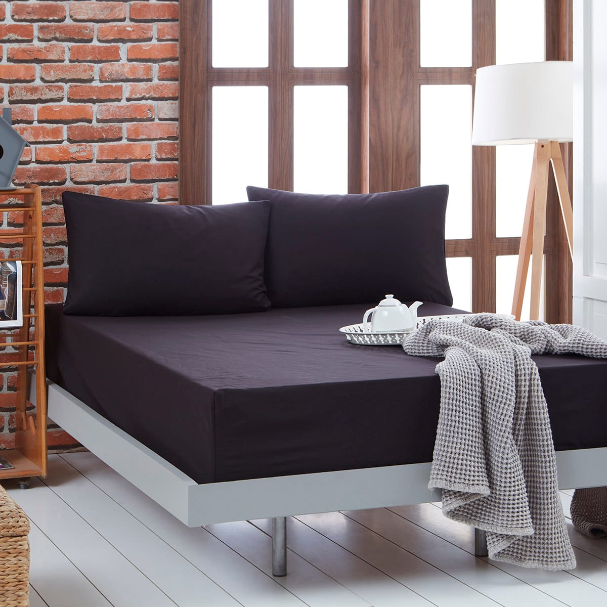 Σεντόνι μονό μονόχρωμο με λάστιχο Art 1999 110x200+30 Μαύρο από την εταιρεία Beauty Home