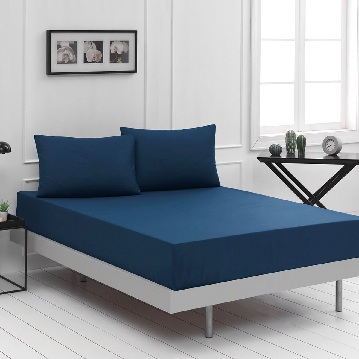 Σεντόνι υπέρδιπλο μονόχρωμο με λάστιχο Art 1999 170x200+30 Μπλε από την εταιρεία Beauty Home