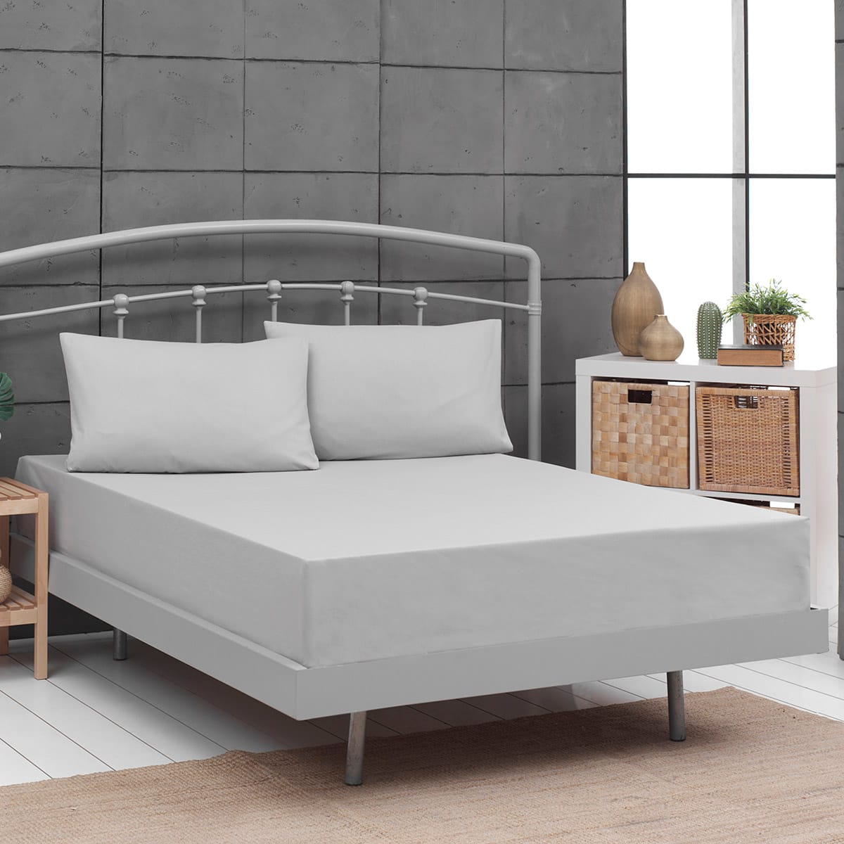 Σεντόνι μονό μονόχρωμο με λάστιχο Art 1999 110x200+30 Γκρι από την εταιρεία Beauty Home