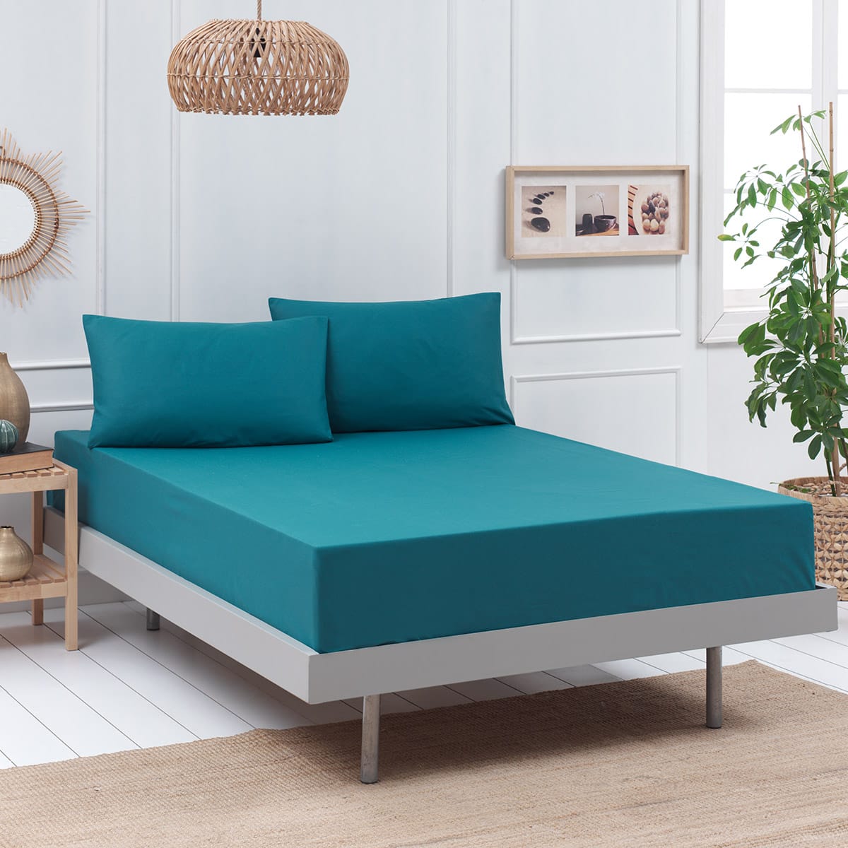 Σεντόνι μονό μονόχρωμο με λάστιχο Art 1999 110x200+30 Πετρόλ από την εταιρεία Beauty Home