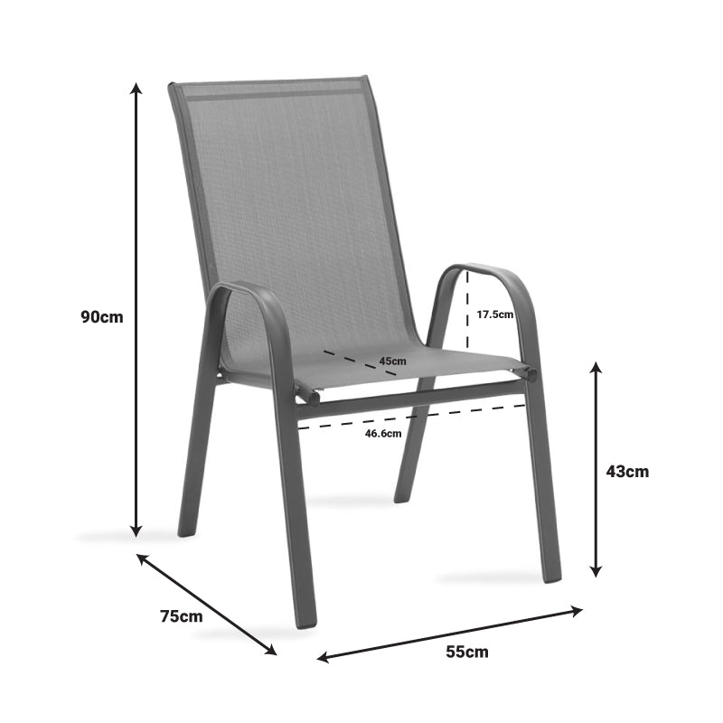 Τραπεζαρία Watson-Calan σετ 3τεμ μέταλλο-textilene καφέ 60x60x70εκ από την εταιρεία Pakoworld