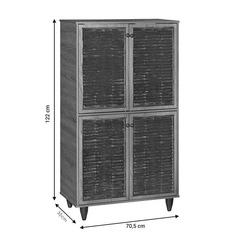 Παπουτσοθήκη-ντουλάπι Ronan χρώμα wenge 70.5x35x122εκ από την εταιρεία Pakoworld