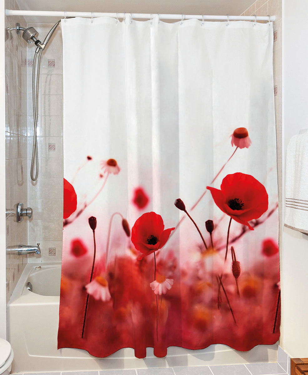 Κουρτίνα μπάνιου Poppies Art 3067 190x180 Κόκκινο Beauty Home Default Title από την εταιρεία Beauty Home