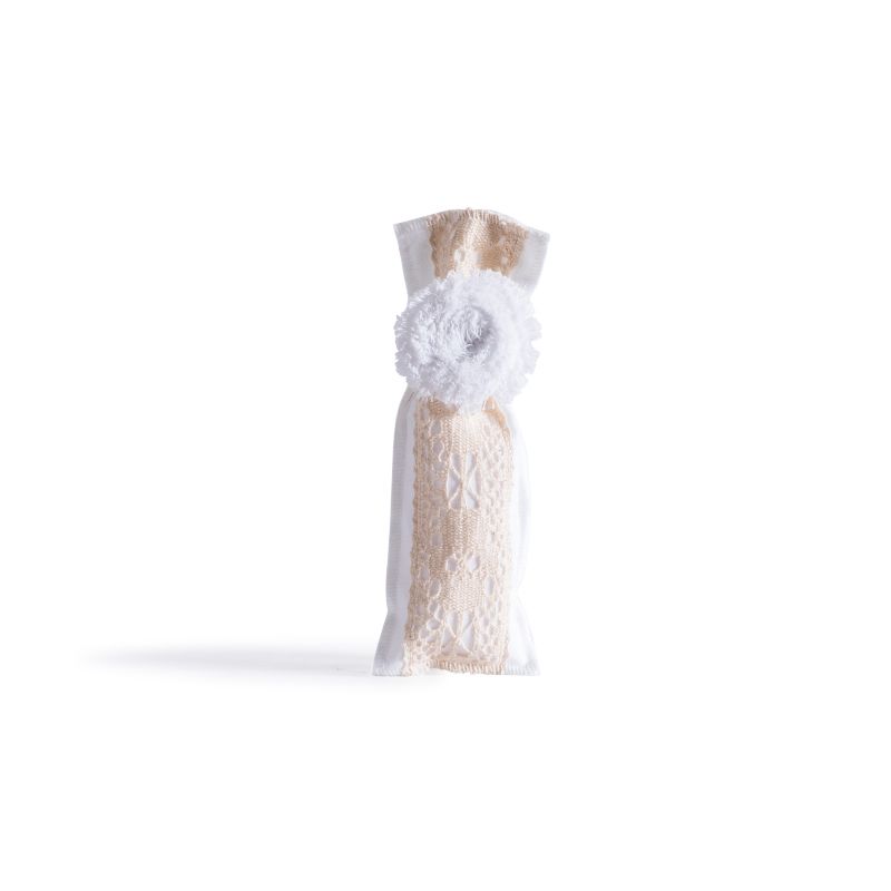 ΠΟΥΓΚΙ ΜΕ ΔΑΝΤΕΛΑ 6 x 19 cm ΛΕΥΚΟ / ΕΚΡΟΥ