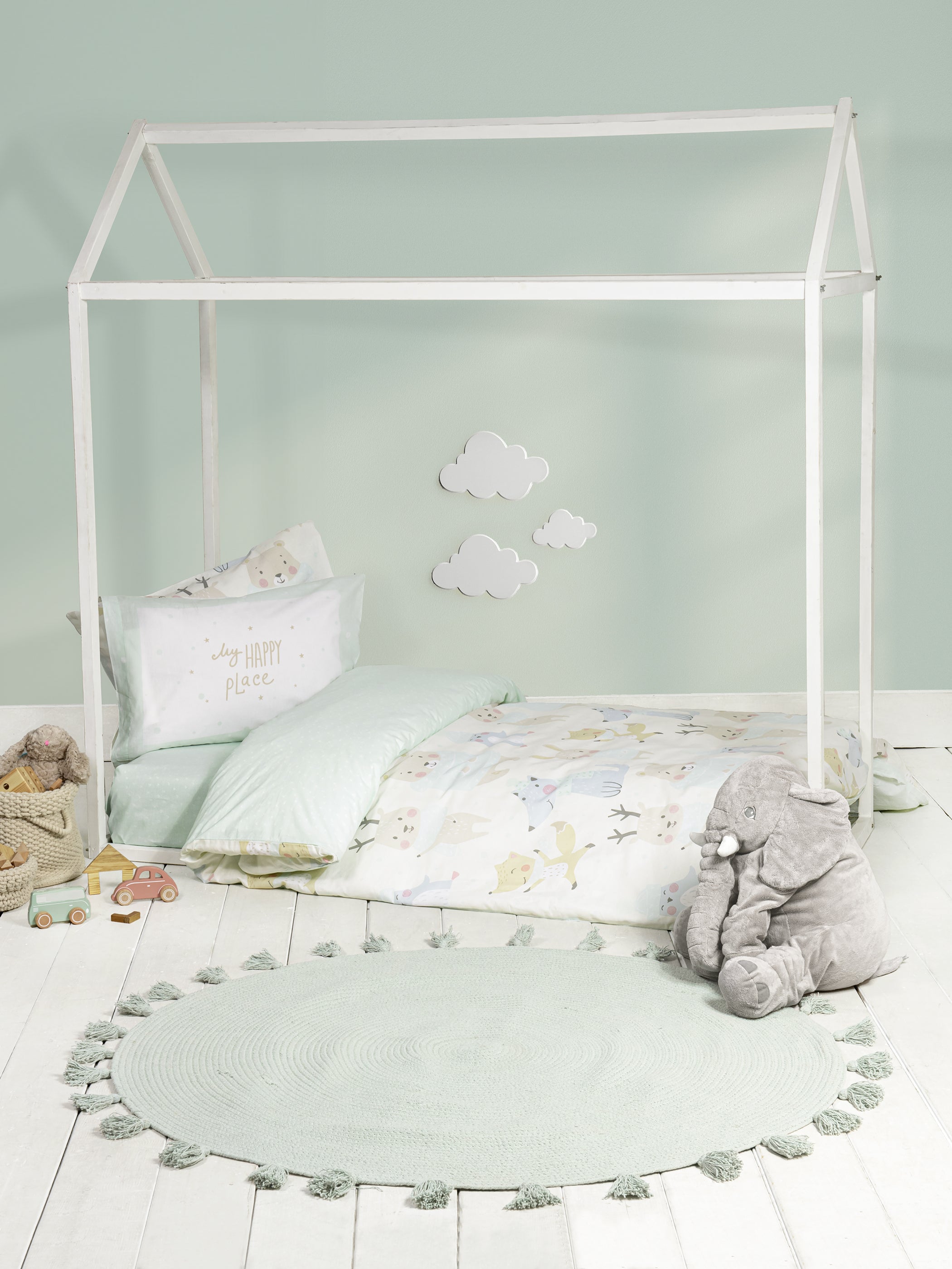 Σετ Παπλωματοθήκη Μονή - Happy Place από την εταιρεία Nima Kids