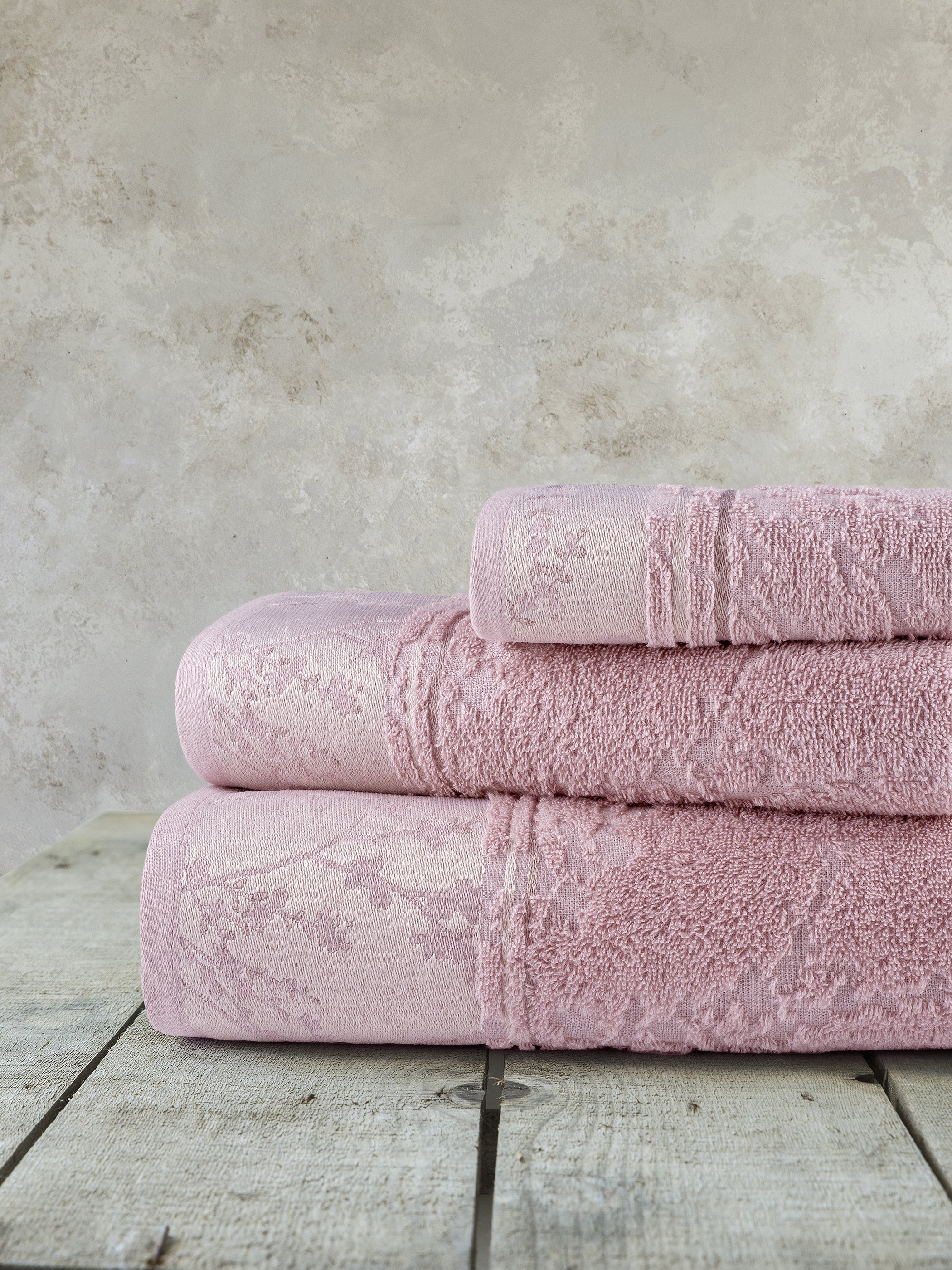 Σετ Πετσέτες (30x50 + 50x90 + 70x140) - Inverno Pink από την εταιρεία Nima Home