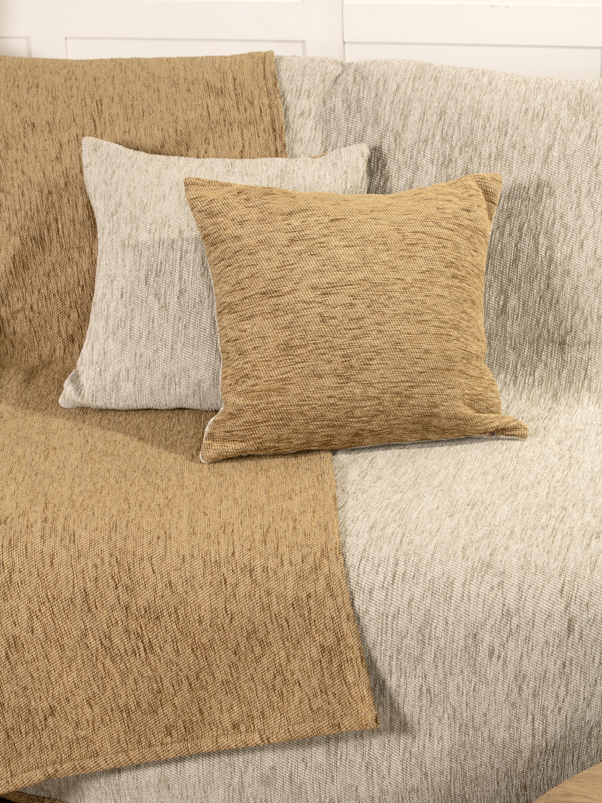 Ριχτάρι διπλής όψης 180x180 - Caldo Beige/Gold από την εταιρεία Nima Home