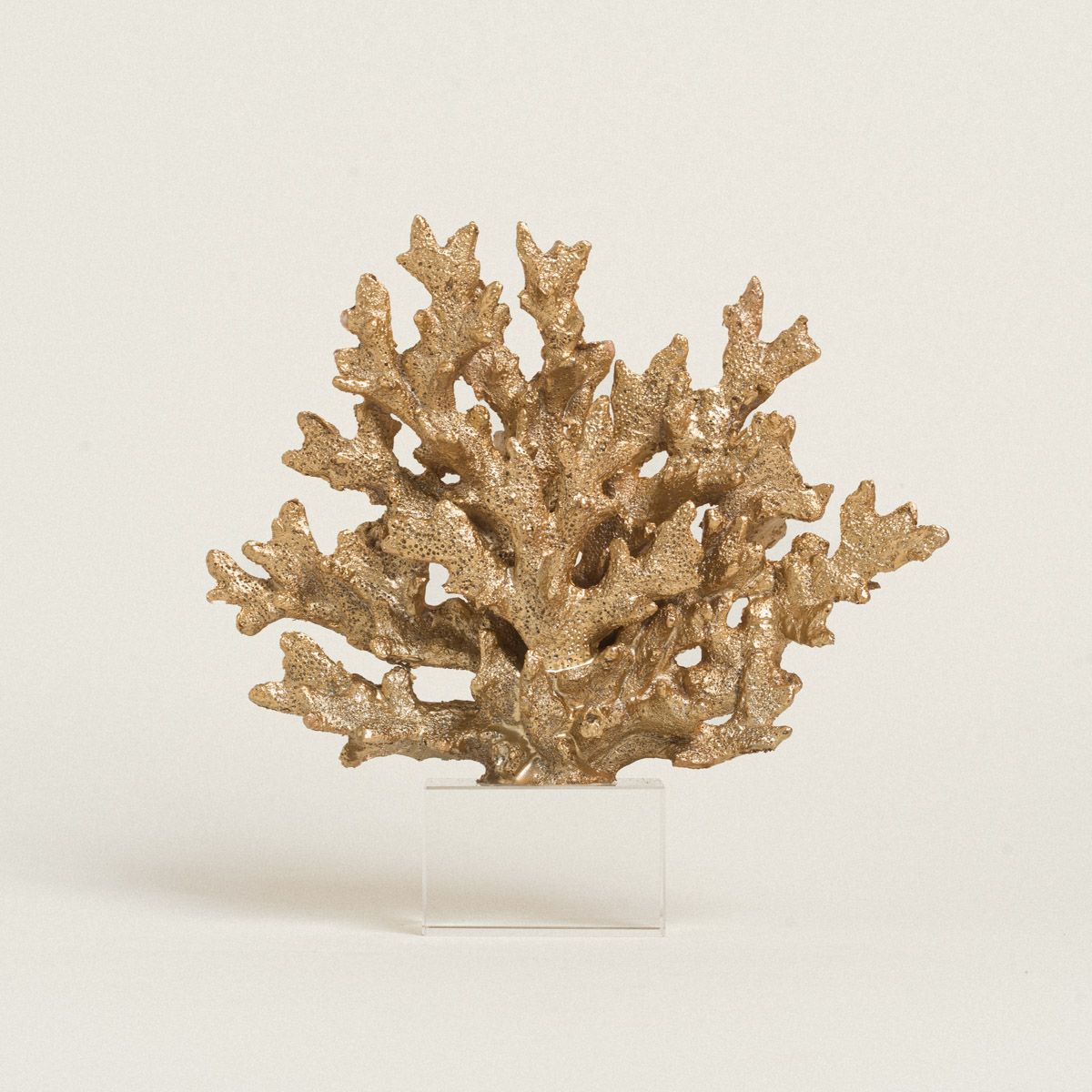 ΚΟΡΑΛΙ ΧΡΥΣΟ ΜΕ ΒΑΣΗ PLEXI GLASS 24 x 24 cm