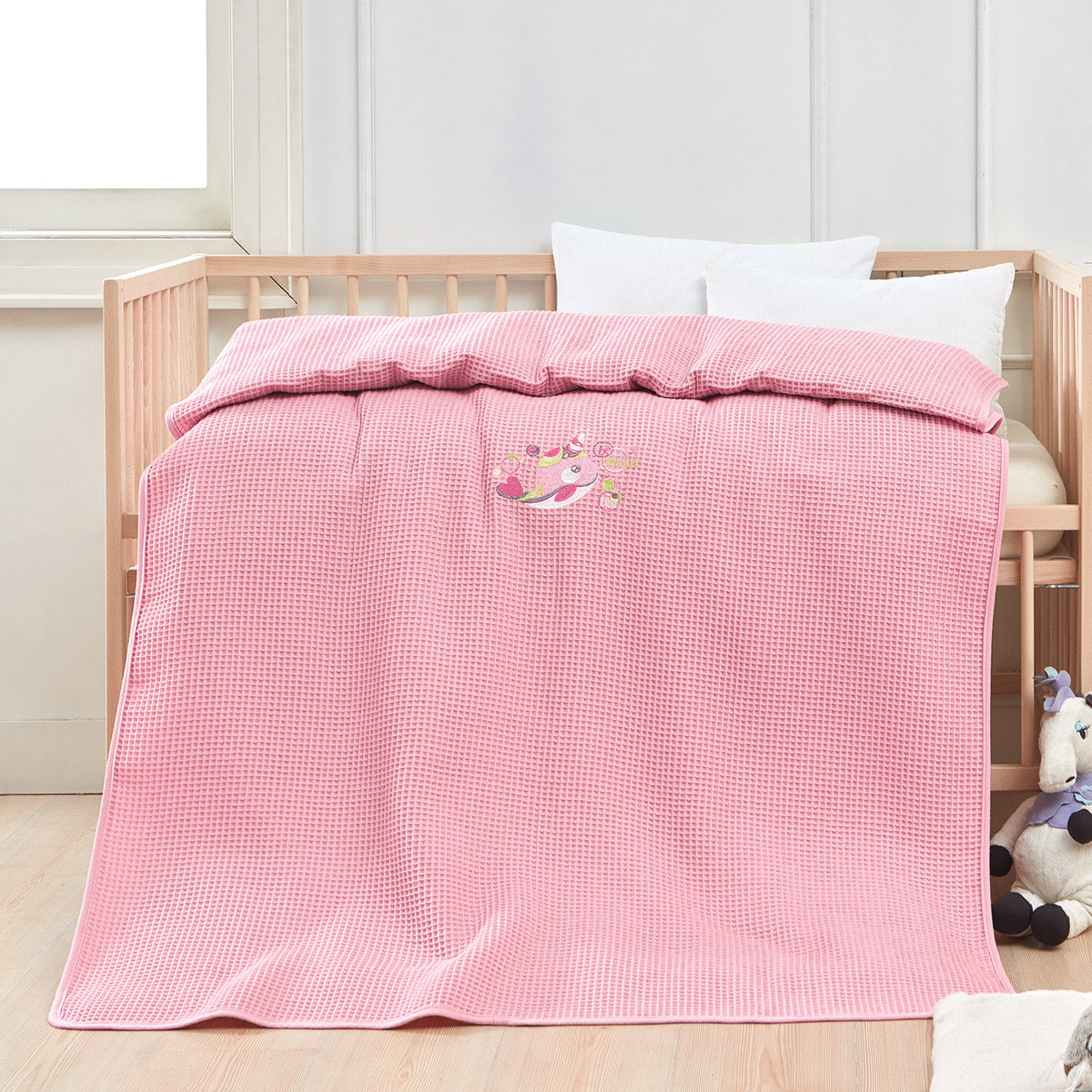 Κουβέρτα πικέ με κέντημα Art 5301 80x110 Ροζ Beauty Home Default Title από την εταιρεία Beauty Home