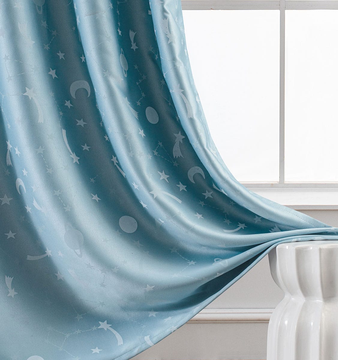 Κουρτίνα φωσφορίζουσα με τρέσα Art 6141 140x270 Σιέλ Default Title από την εταιρεία Beauty Home