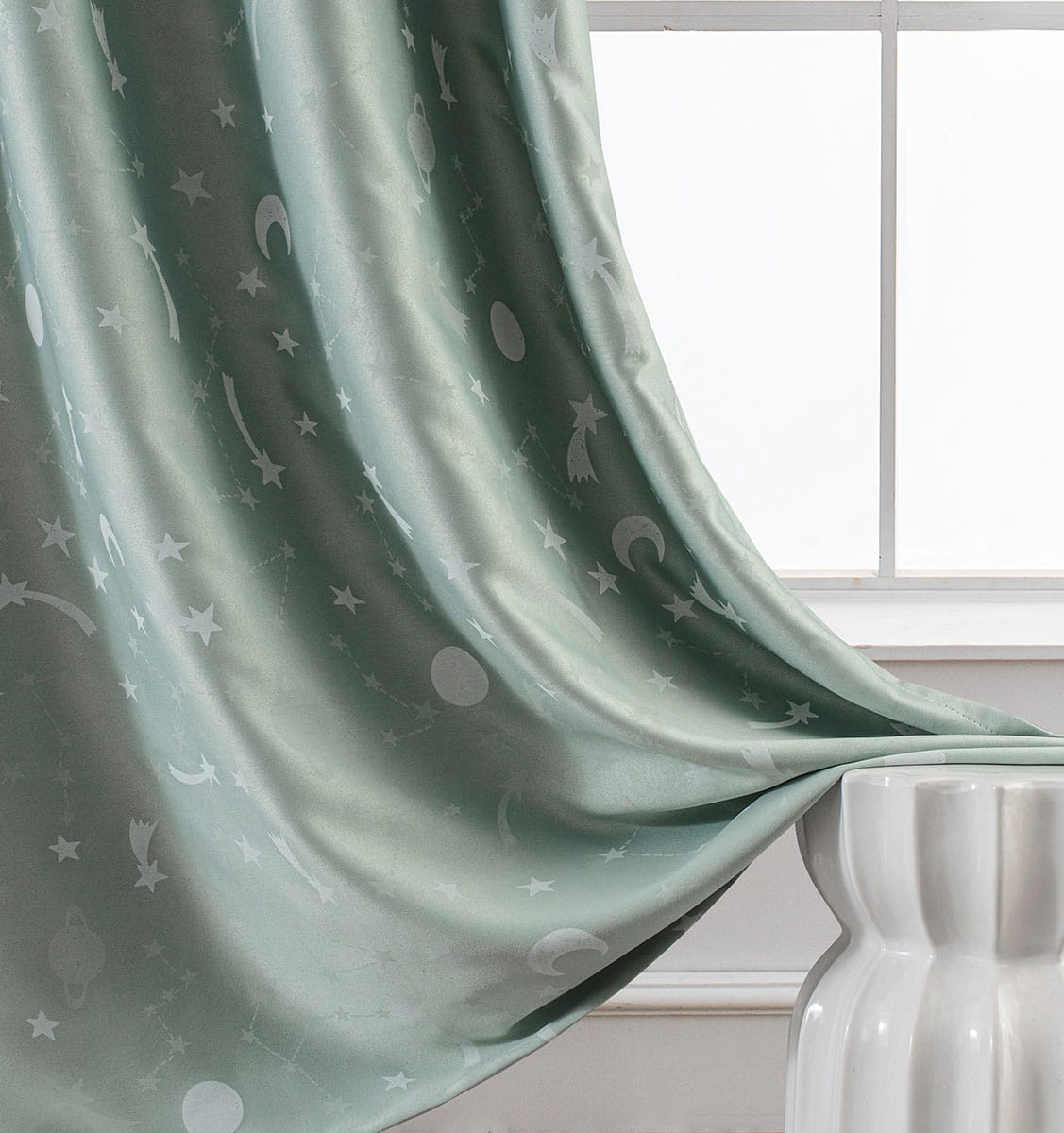 Κουρτίνα φωσφορίζουσα με τρέσα Art 6141 140x270 Μέντα Default Title από την εταιρεία Beauty Home