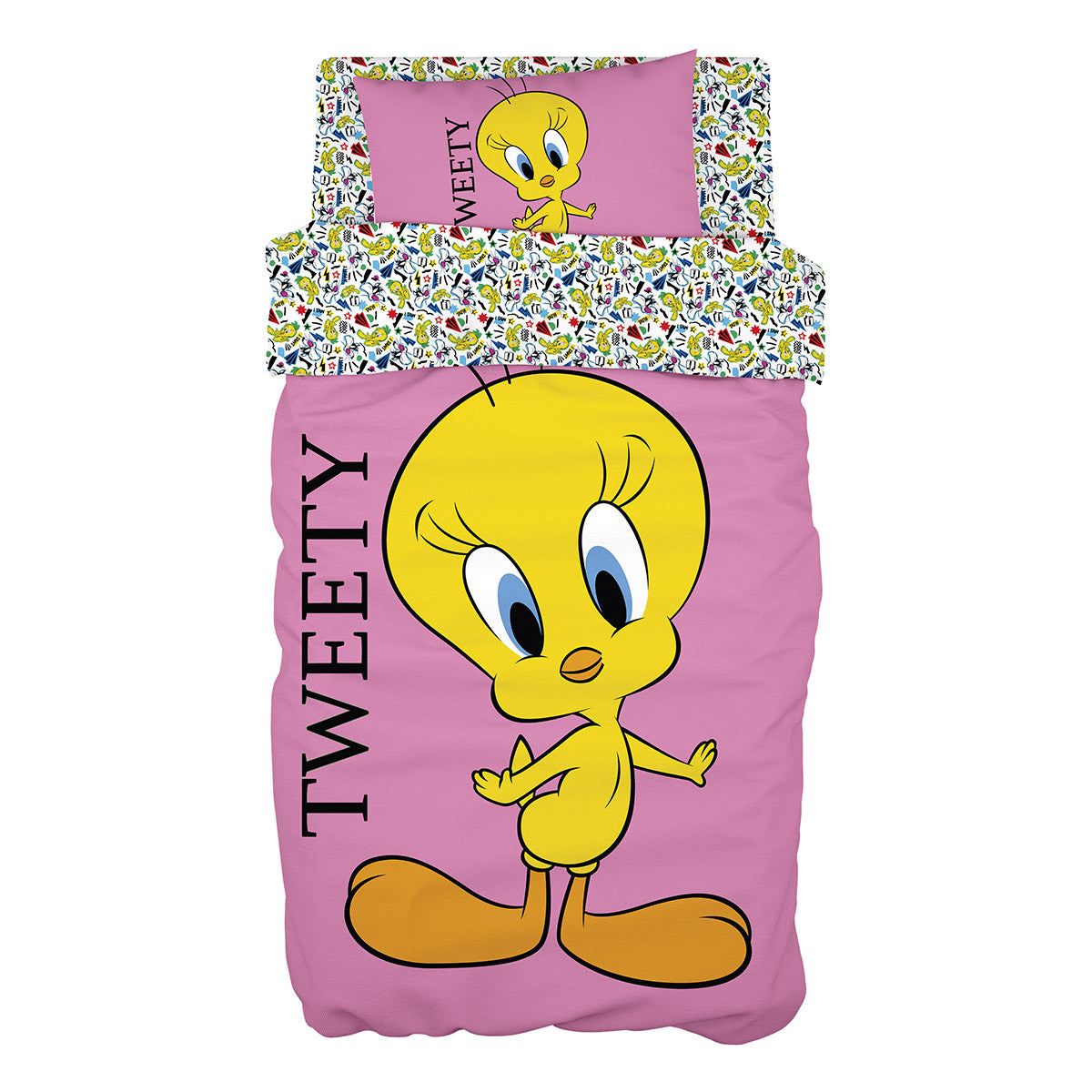 Σετ παπλωματοθήκη μονή Art 6190 Tweety 165x250 Ροζ από την εταιρεία Beauty Home