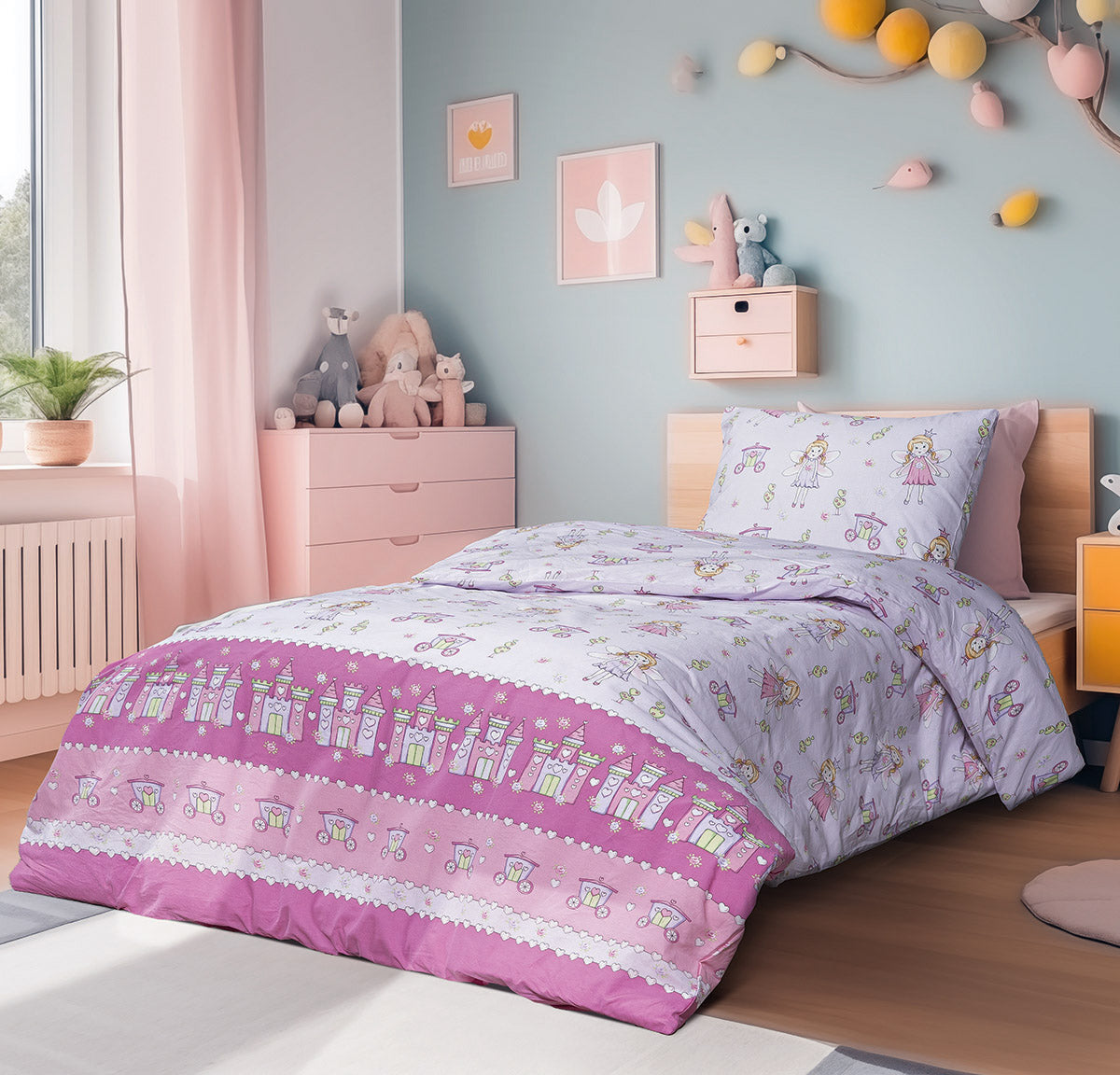 Σετ σεντόνια μονά με λάστιχο Mirabelle Art 6233 105x200+30 Λιλά από την εταιρεία Beauty Home