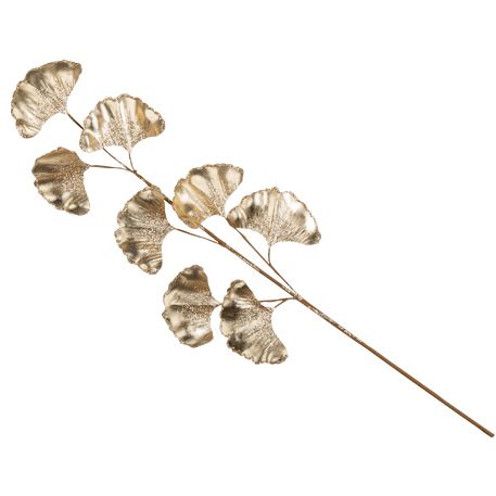 ΚΛΑΔΙ GINKGO ΣΕΤ ΧΡΥΣΟ ΜΕ ΓΚΛΙΤΕΡ 53CM