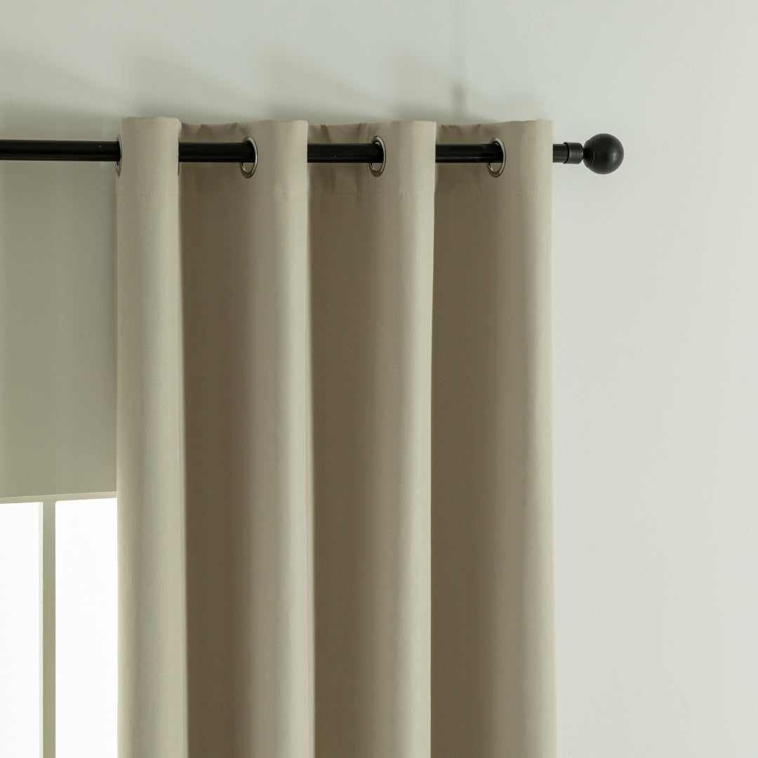 Κουρτίνα Full Blackout σκίασης με 8 κρίκους Soft Art 8391 Beige 140x270 Άμμου από την εταιρεία Beauty Home