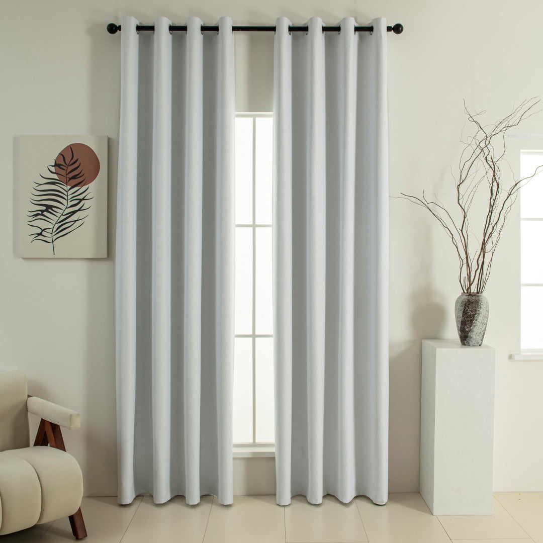 Κουρτίνα Full Blackout σκίασης με 8 κρίκους Soft Art 8391 Ice-Ecru 140x270 Πάγου από την εταιρεία Beauty Home