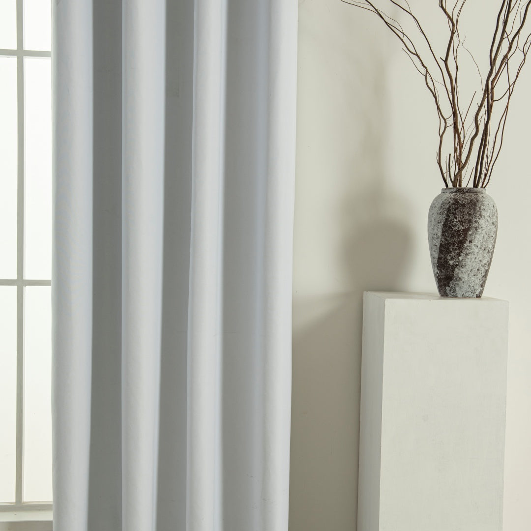 Κουρτίνα Full Blackout σκίασης με 8 κρίκους Soft Art 8391 Ice-Ecru 140x270 Πάγου από την εταιρεία Beauty Home