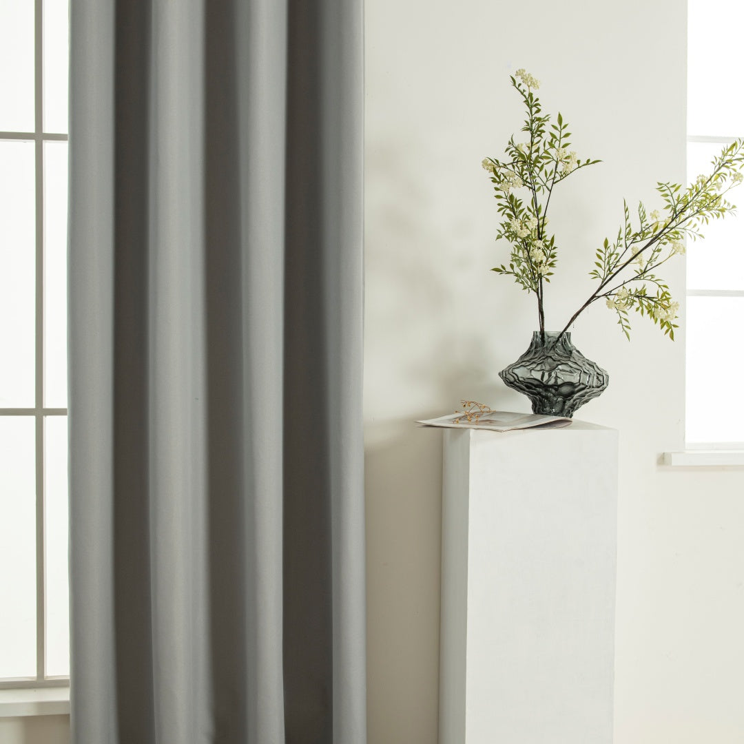 Κουρτίνα Full Blackout σκίασης με 8 κρίκους Soft Art 8391 Grey-11 140x270 Γκρι από την εταιρεία Beauty Home
