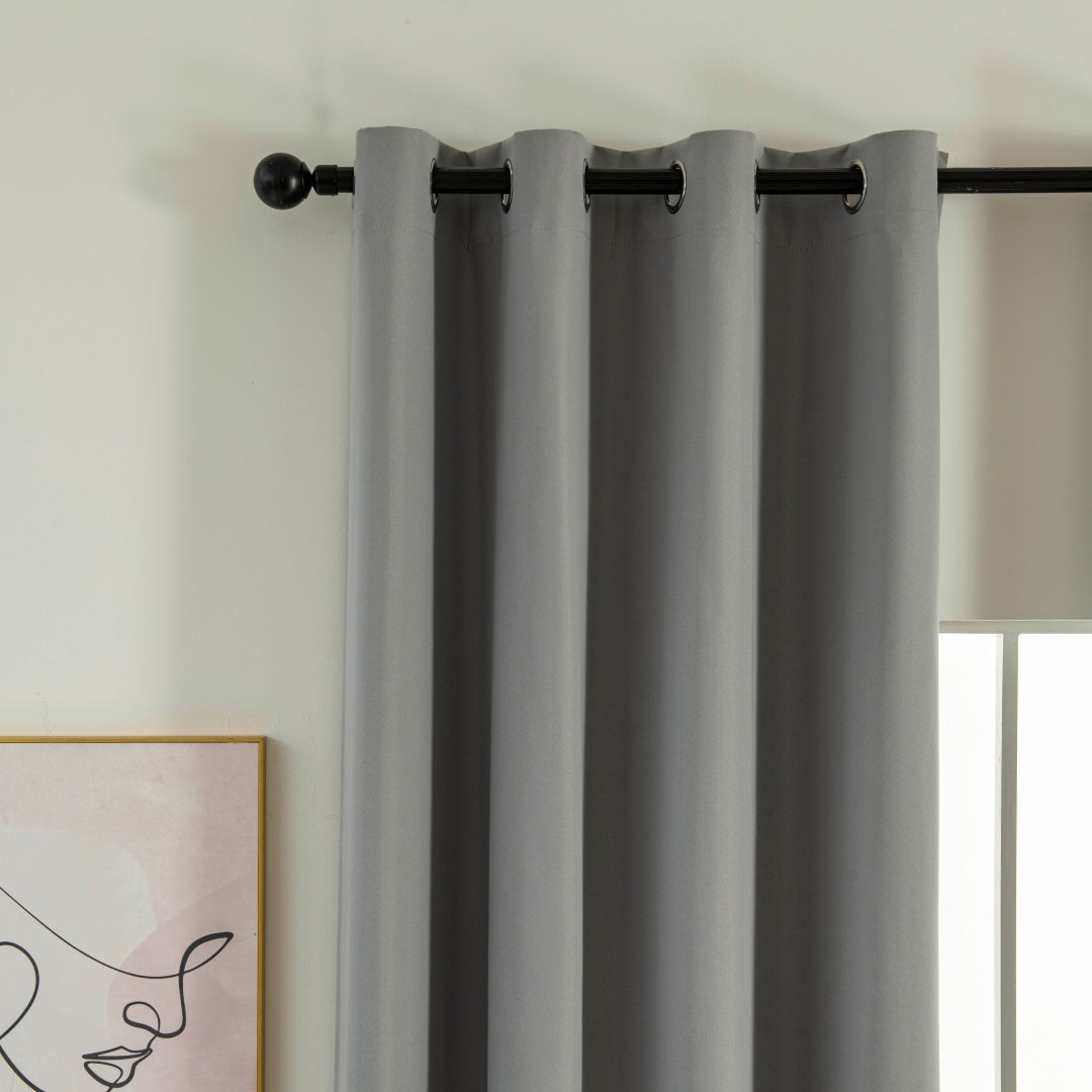 Κουρτίνα Full Blackout σκίασης με 8 κρίκους Soft Art 8391 Grey-11 140x270 Γκρι από την εταιρεία Beauty Home