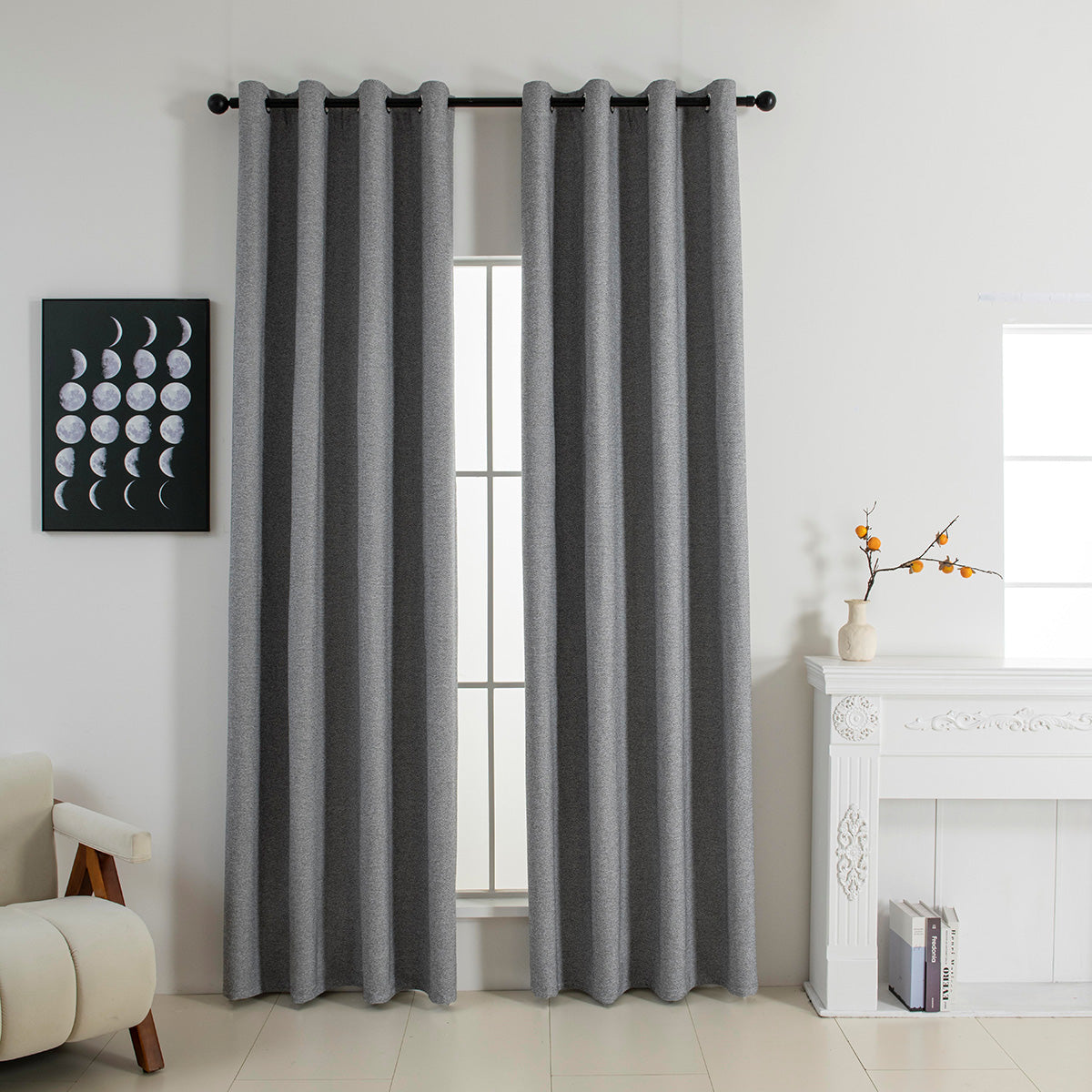 Κουρτίνα Full Blackout σκίασης με 8 κρίκους Elite Art 8392 Grey-Νο7 140x270 Σκούρο Γκρι από την εταιρεία Beauty Home