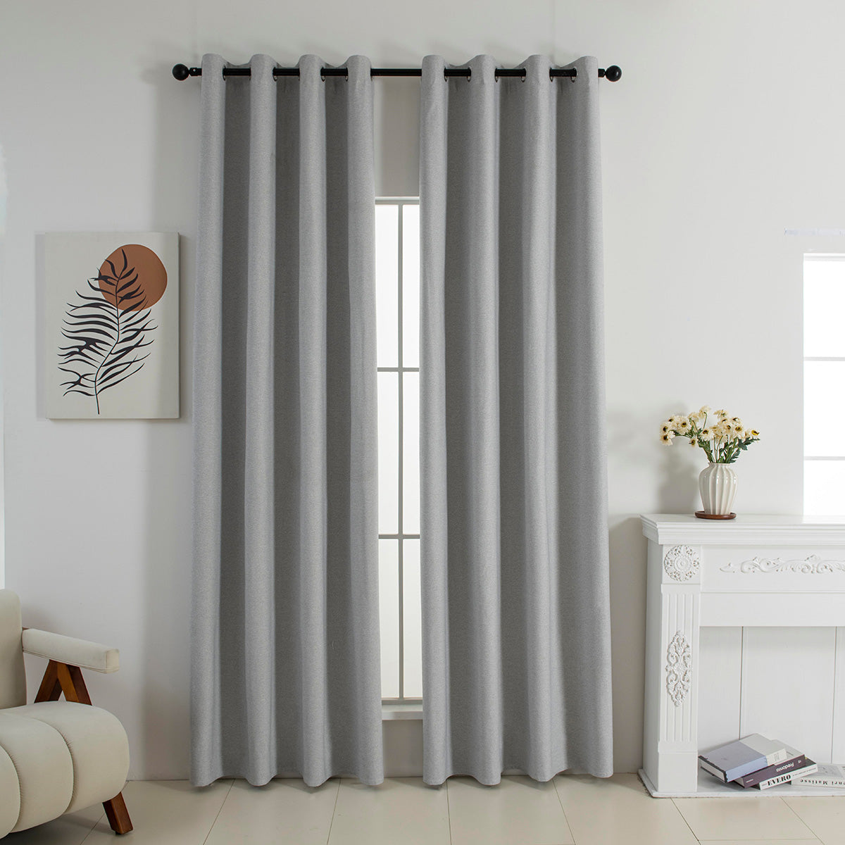 Κουρτίνα Full Blackout σκίασης με 8 κρίκους Elite Art 8392 Light Grey-Νο3 140x270 Ασημί από την εταιρεία Beauty Home