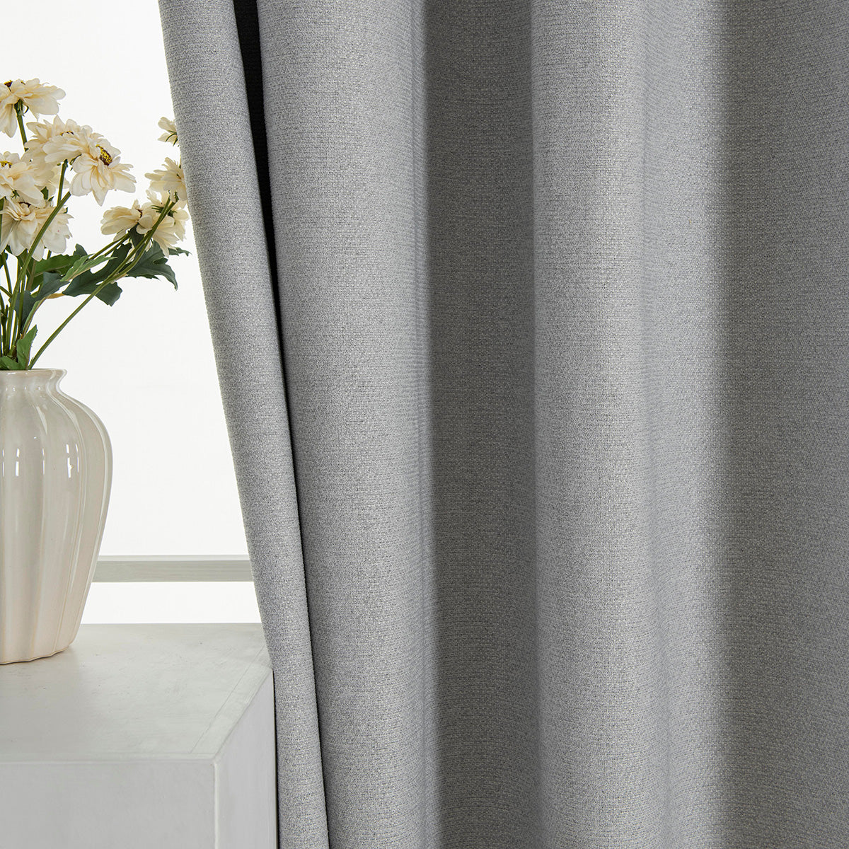 Κουρτίνα Full Blackout σκίασης με 8 κρίκους Elite Art 8392 Light Grey-Νο3 140x270 Ασημί από την εταιρεία Beauty Home
