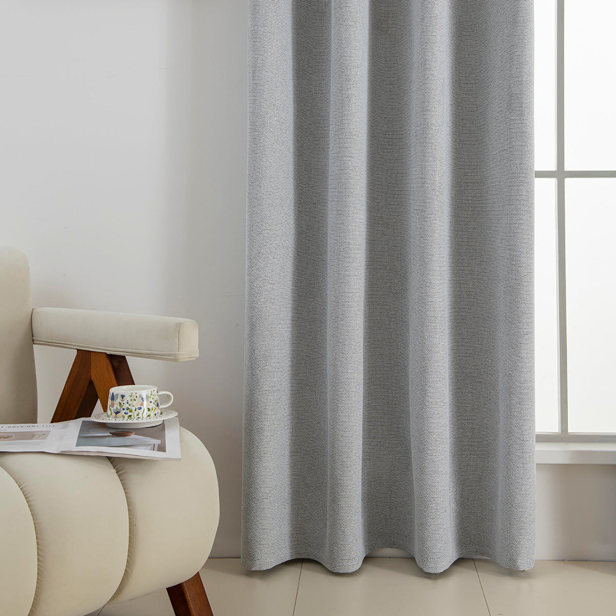 Κουρτίνα Full Blackout σκίασης με 8 κρίκους Elite Art 8392 Silver-Νο4 140x270 Γκρι από την εταιρεία Beauty Home