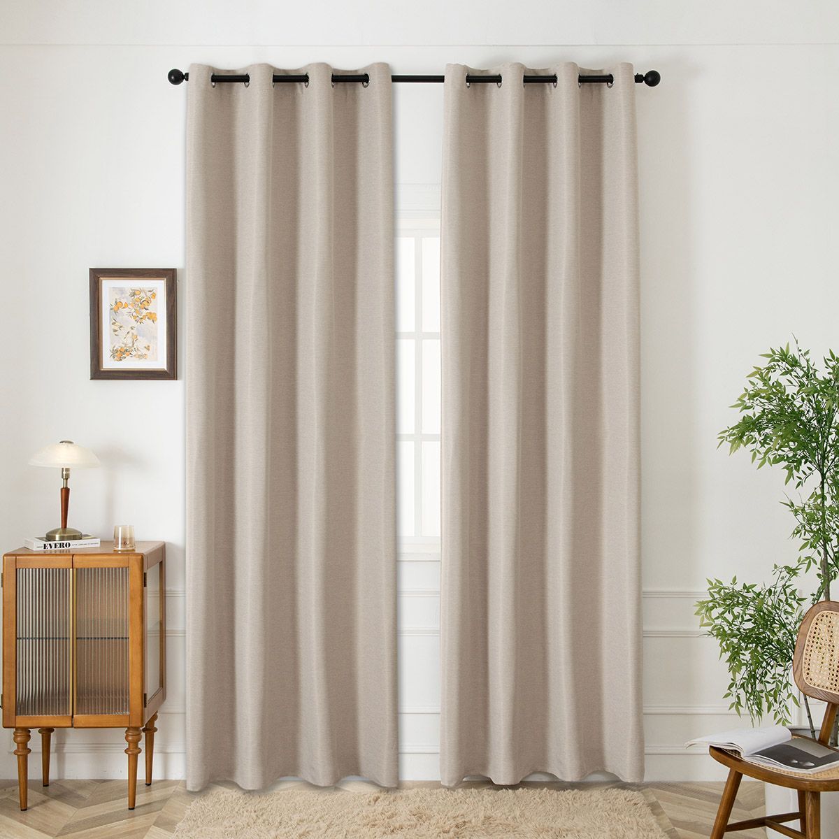 Κουρτίνα Blackout Jacquard σκίασης με 8 μεταλλικούς κρίκους Glare Art 8444