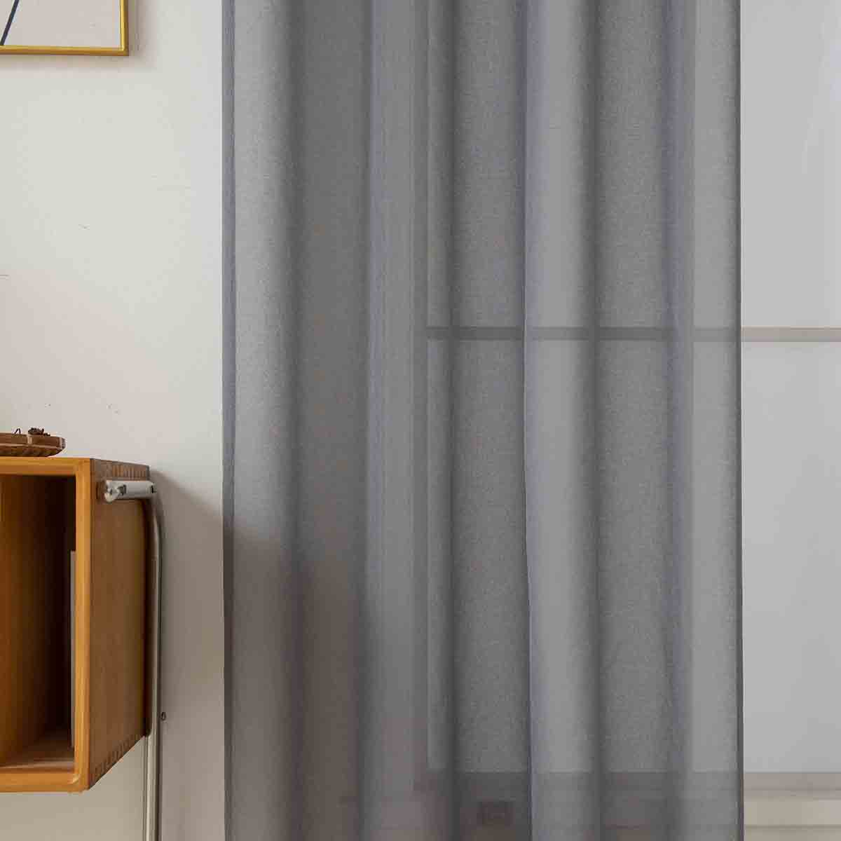 Ύφασμα κουρτίνας με το μέτρο γάζα Sharp Art 8448 Φ300 Άνθρακί από την εταιρεία Beauty Home