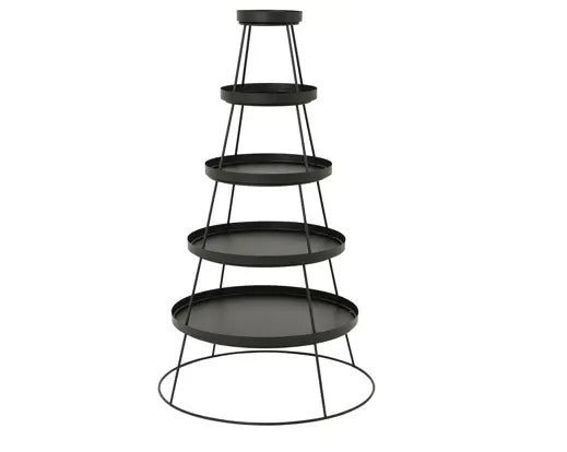 Μεταλλική Μαύρη Βάση 5 Επιπέδων 70 x 70 x 124 cm