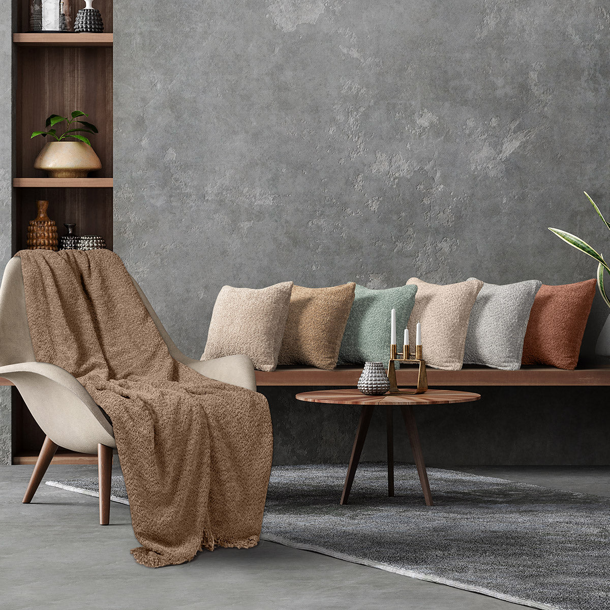 Ύφασμα ριχτάρι με το μέτρο Φ180 Lamb Art 8575 Μπεζ από την εταιρεία Beauty Home