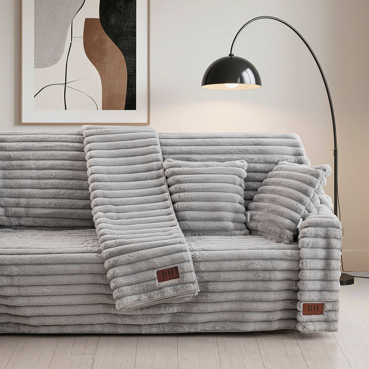 Γούνινο ριχτάρι Stripe Art 8727 180x300