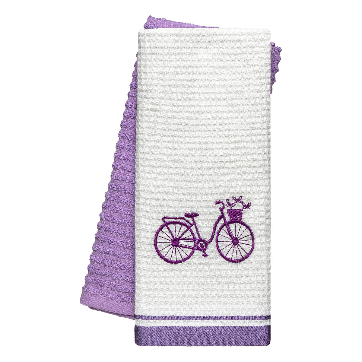 Ποτηρόπανα σετ 2τμχ Bicycle Art 8812 40x60 Λιλά από την εταιρεία Beauty Home