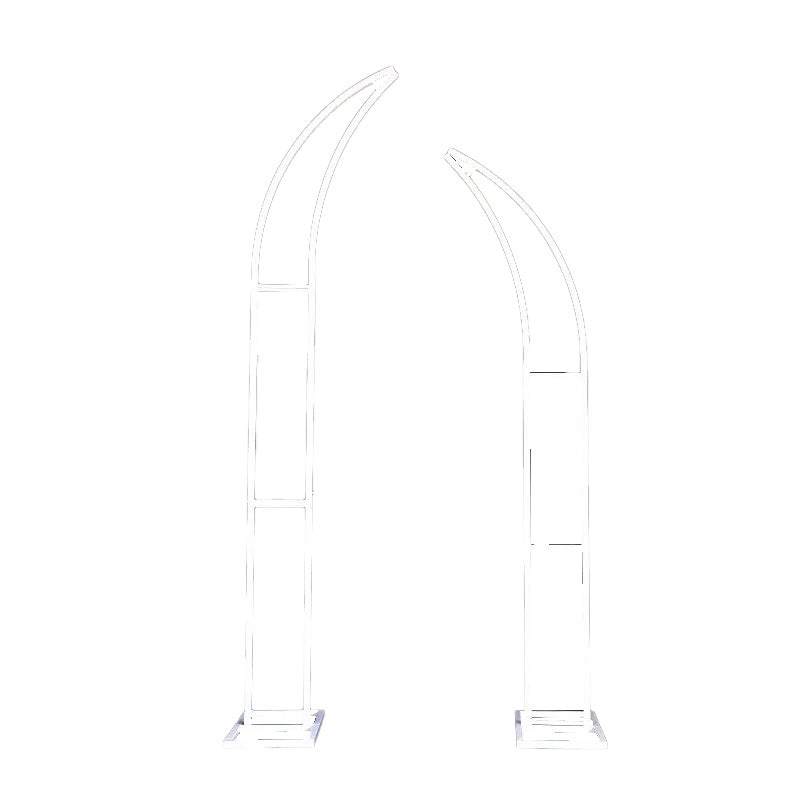 Σετ 2 λευκών μεταλλικών ημιτόξων 15 x 180 cm και 15 x 210 cm