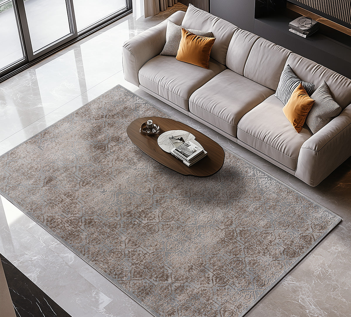 Χαλί Zenia Art 9440 Μπεζ,Γκρι 200 x 290 cm από την εταιρεία Beauty Home